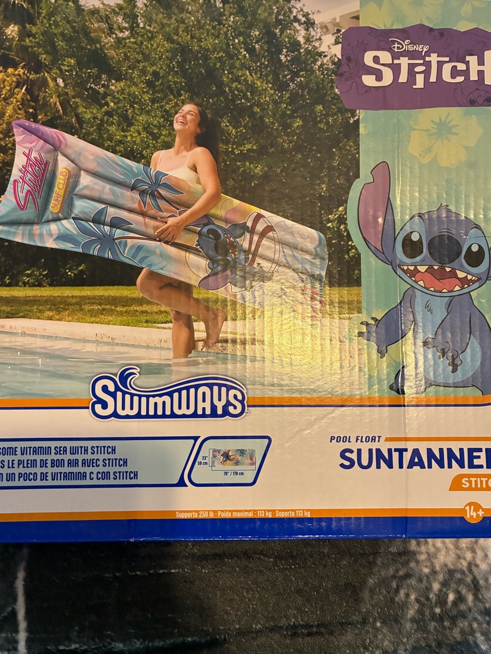 Disney Stitch Inflatable Suntanner Float - Blue, Purple, Teal